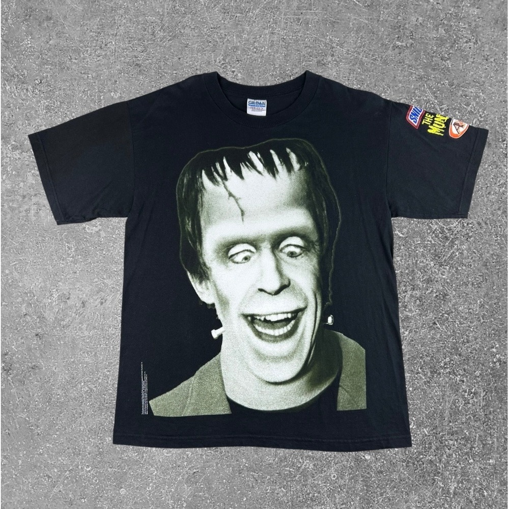 Vintage 1998 The Munsters Snickers A&W Promo T-Shirt Mens L Black Herman Munster